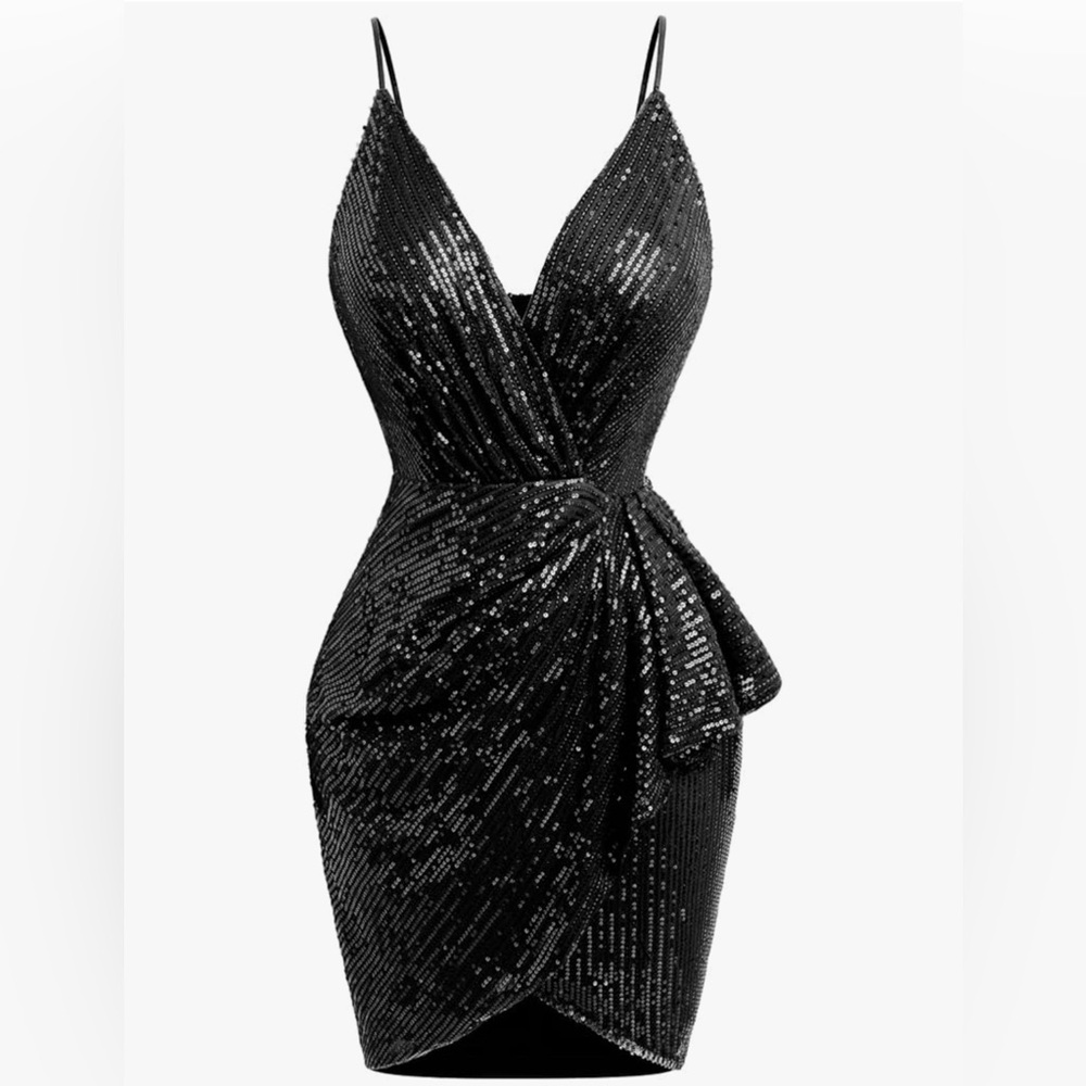 Glamorous Black Sequin Mini Dress